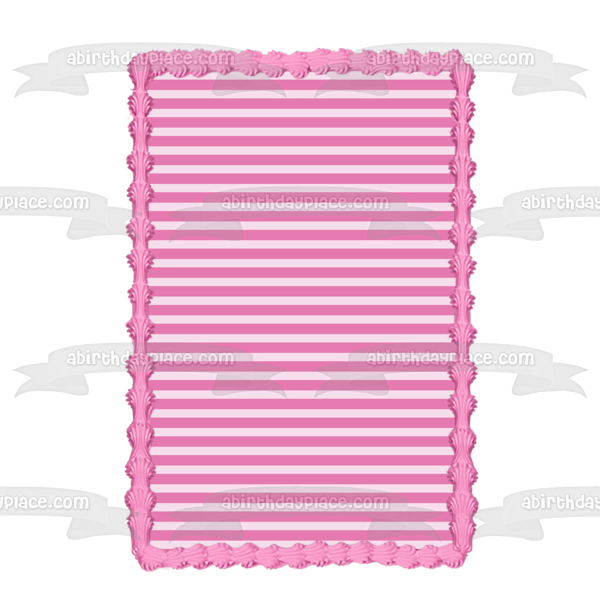 Pink and Purple Horizontal Stripes Edible Cake Topper Image ABPID13314