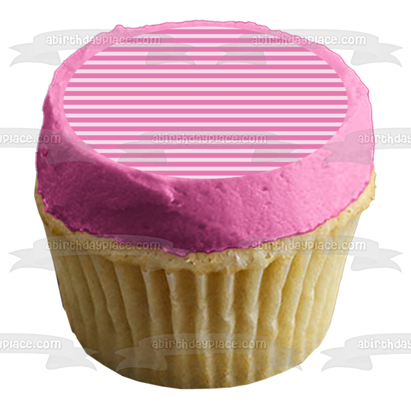 Pink and Purple Horizontal Stripes Edible Cake Topper Image ABPID13314