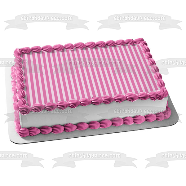 Pink and Purple Horizontal Stripes Edible Cake Topper Image ABPID13314