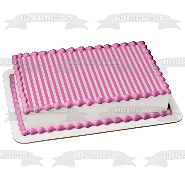 Pink and Purple Horizontal Stripes Edible Cake Topper Image ABPID13314