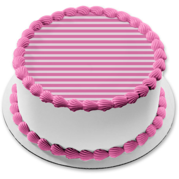 Pink and Purple Horizontal Stripes Edible Cake Topper Image ABPID13314