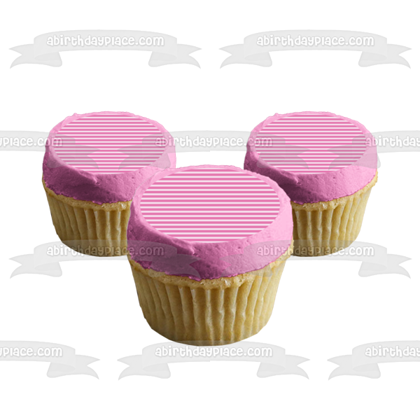 Pink and Purple Horizontal Stripes Edible Cake Topper Image ABPID13314