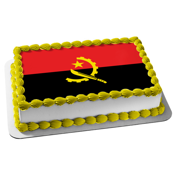 Flag of Angola Red Black Yellow Edible Cake Topper Image ABPID13520 – A  Birthday Place