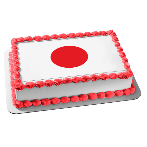 Red Circle Edible Cake Topper Image ABPID13523