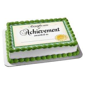 Certificate of Achievement Awarded to Gold Seal Edible Cake Topper Image ABPID13525