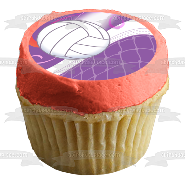 Volleyball Sports Net White Stars Edible Cake Topper Image ABPID13338