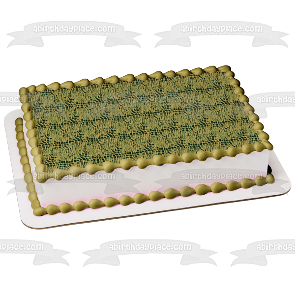 Stained Glass Motif Green Brown Edible Cake Topper Image ABPID13361