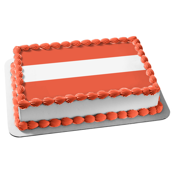 Flag of Austria Red White Red Horizontal Stripes Edible Cake Topper Im – A Birthday Place