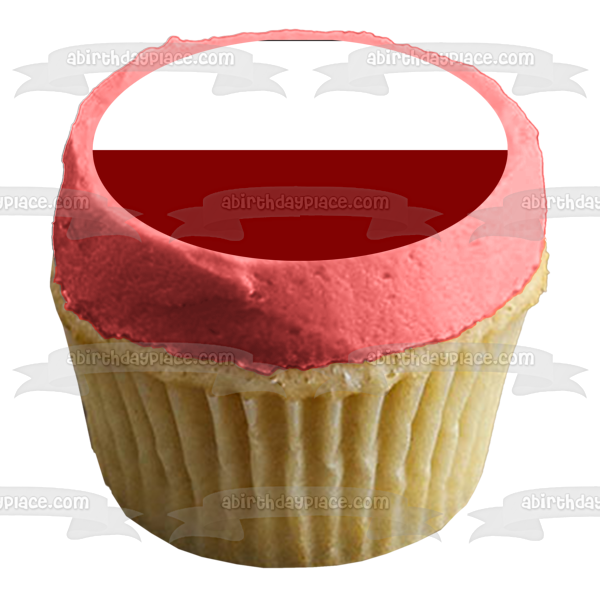 Flag of Poland White Red Stripes Edible Cake Topper Image ABPID13554