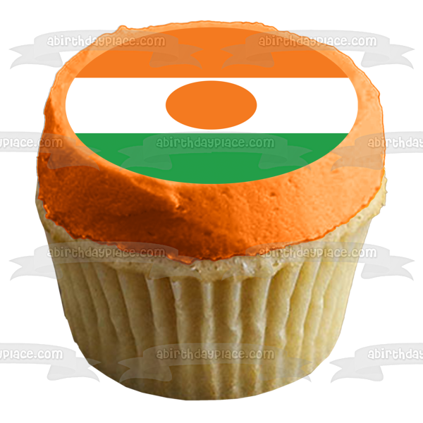 Flag of Niger Orange White Green Edible Cake Topper Image ABPID13389