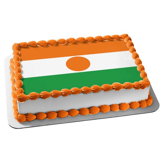 Flag of Niger Orange White Green Edible Cake Topper Image ABPID13389