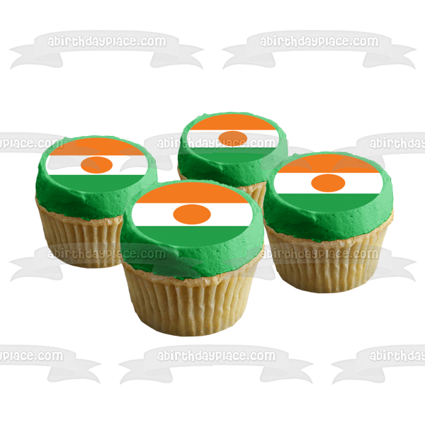 Flag of Niger Orange White Green Edible Cake Topper Image ABPID13389