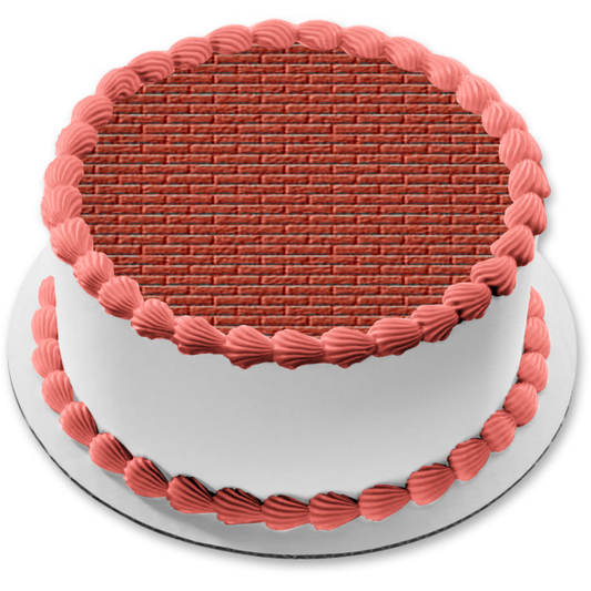 Red Bricks Pattern Edible Cake Topper Image ABPID13579