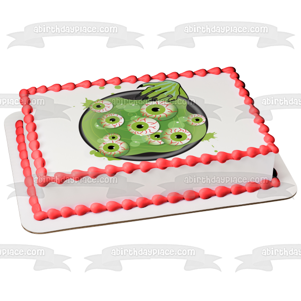 Monster Eyeballs Witch Hand Bubbles Edible Cake Topper Image ABPID13580