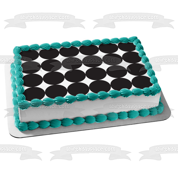 Black Dots Edible Cake Topper Image ABPID13587