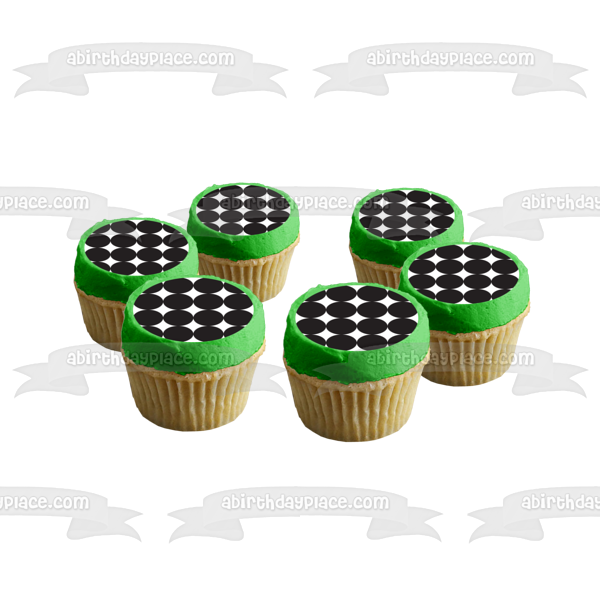 Black Dots Edible Cake Topper Image ABPID13587