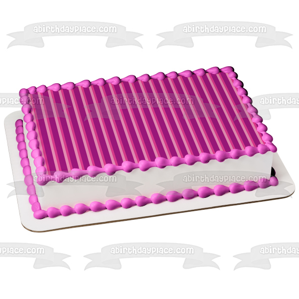 Horizontal Stripes Pattern Purple Pink Stripes Edible Cake Topper Image ABPID13406