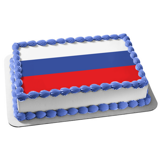 Tsardom of Russia Flag White Blue Red Horizontal Stripes Edible Cake Topper Image ABPID13407