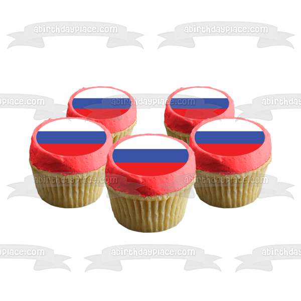 Tsardom of Russia Flag White Blue Red Horizontal Stripes Edible Cake Topper Image ABPID13407