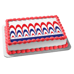 Fourth of July Red White Blue Star Edible Cake Topper Image ABPID13415