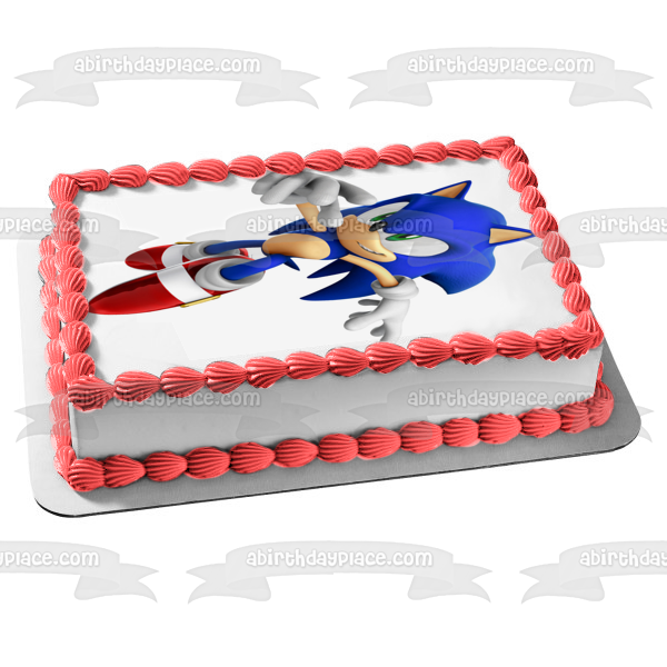 SONIC the HEDGEHOG Running Edible Cake Topper Image Frosting Sheet Cake  Decoration