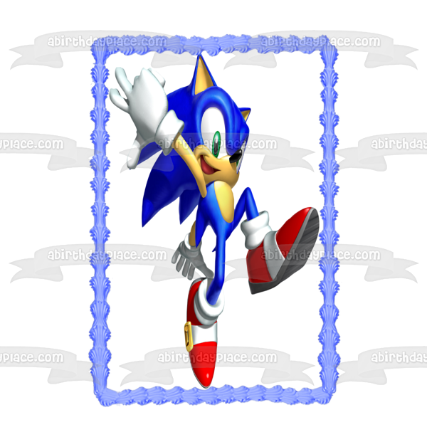 Sonic the Hedgehog Running Edible Cake Topper Image ABPID13642