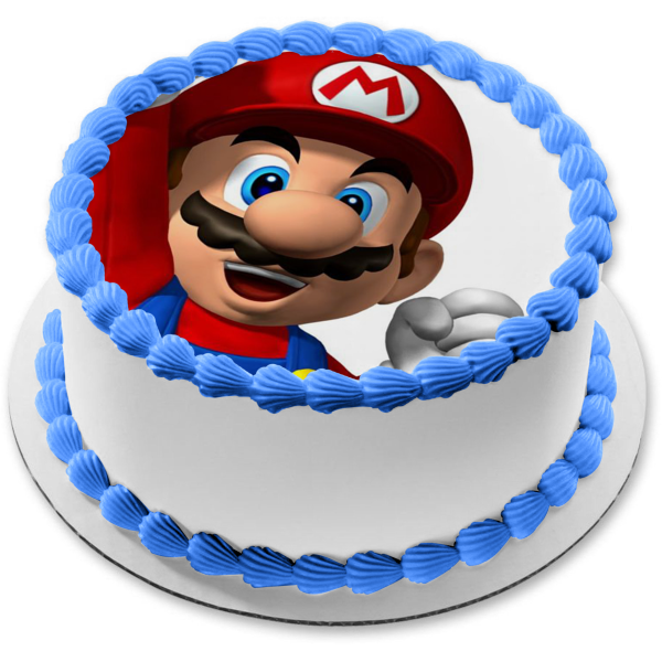 Super Mario Brothers Mario Smiling Edible Cake Topper Image ABPID13645 – A  Birthday Place