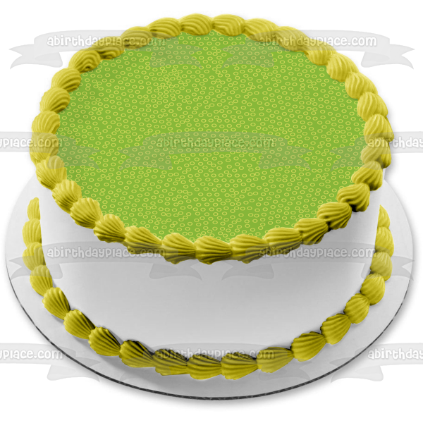 Green Little Circles Pattern Edible Cake Topper Image ABPID13430