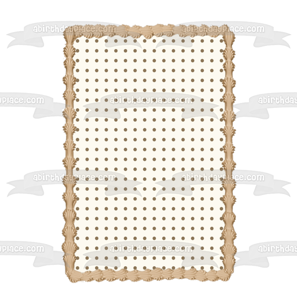 Horizontal Grey Polka Dot Pattern Edible Cake Topper Image ABPID13432