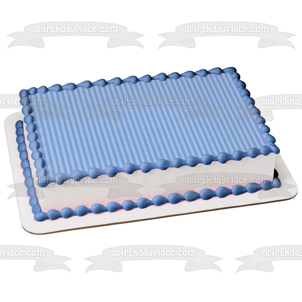 Horizontal Stripes Pattern Blue and Light Blue Edible Cake Topper Image ABPID13450
