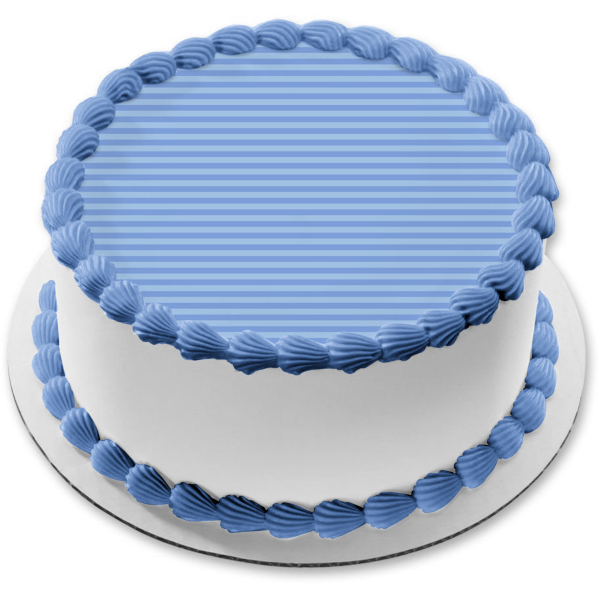 Horizontal Stripes Pattern Blue and Light Blue Edible Cake Topper Image ABPID13450