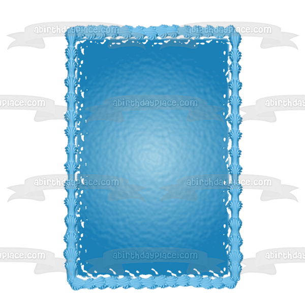 Blue Water Pattern White Edges Edible Cake Topper Image ABPID13453