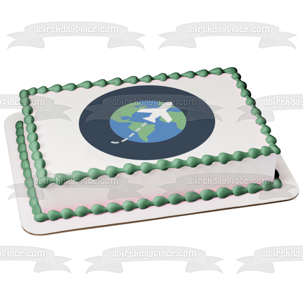Space Travel Earth Spaceship Edible Cake Topper Image ABPID15005
