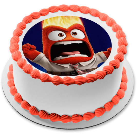 Imagen comestible para decoración de tarta con fondo azul de ira de adentro hacia afuera ABPID15019 