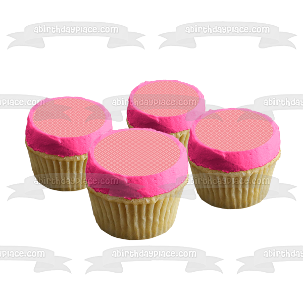 Diagonal Pink Flower Pattern Pink Background Edible Cake Topper Image ABPID13457