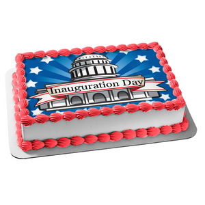 Presidential Inauguration Day White House Stars Edible Cake Topper Image ABPID13458