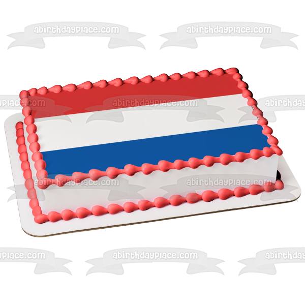 Flag of the Netherlands Red Blue White Stripes Edible Cake Topper Image ABPID13465