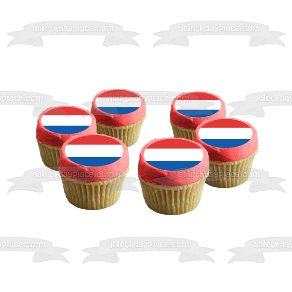 Flag of the Netherlands Red Blue White Stripes Edible Cake Topper Image ABPID13465