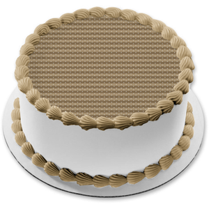 Horizontal Dark Brown and Light Brown Strips White Polka Dots Edible Cake Topper Image ABPID13467
