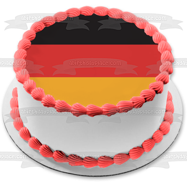 Flag of Germany Black Red Orange Stripes Edible Cake Topper Image ABPID13471
