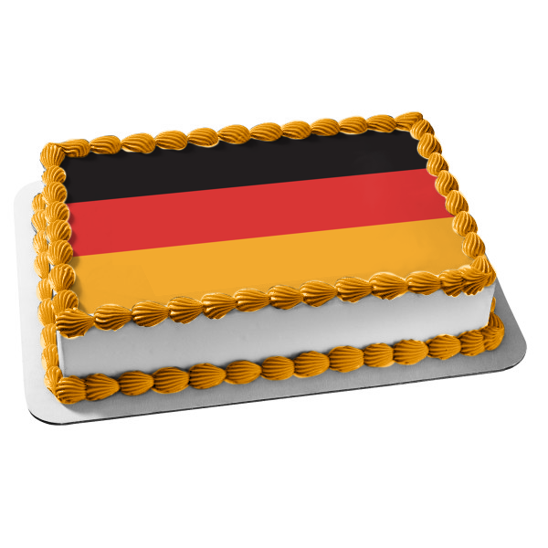 Flag of Germany Black Red Orange Stripes Edible Cake Topper Image ABPID13471