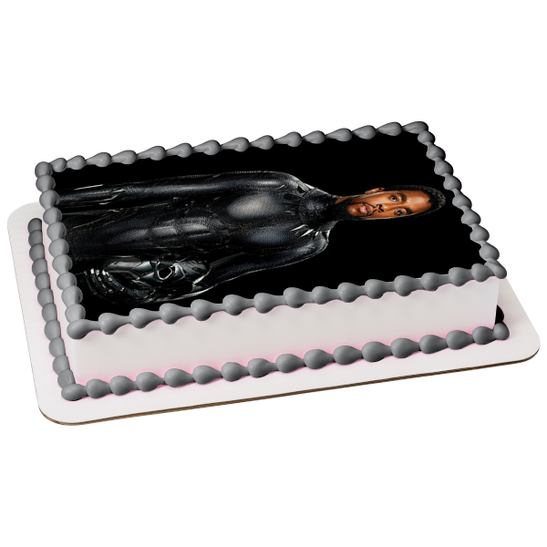 Black Panther Black Background Edible Cake Topper Image ABPID15076