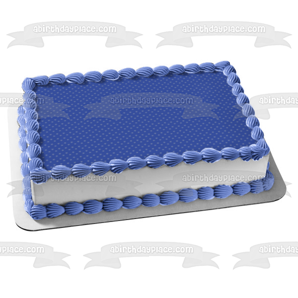 Light Blue Star Pattern Dark Blue Background Edible Cake Topper Image ABPID13498