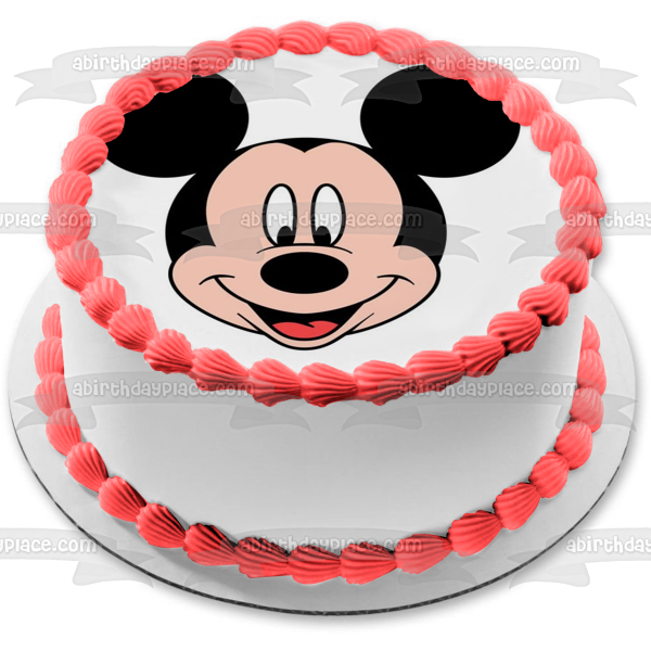 Disney Mickey Mouse Face Edible Cake Topper Image ABPID15339