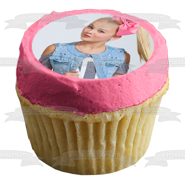 Jojo Siwa Joelle Joanie Siwa Pink Hairbow Edible Cake Topper Image ABPID15132
