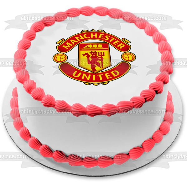 Manchester United Football Club Soccer Logo Edible Cake Topper Image ABPID15157