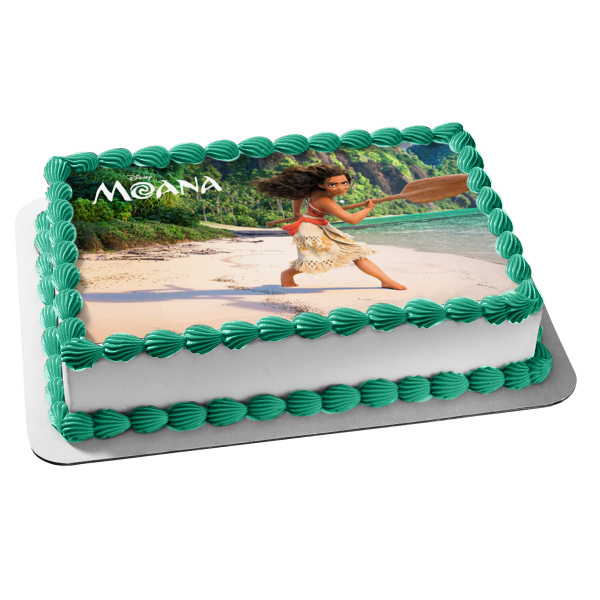 Disney Moana Ocean Mountains Sand Edible Cake Topper Image ABPID15373