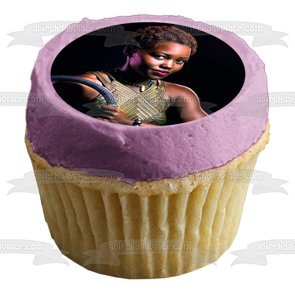 Black Panther Nakia Black Background Edible Cake Topper Image ABPID15376