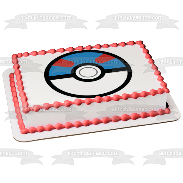Pokemon Poke Ball Great Ball Edible Cake Topper Image ABPID15160