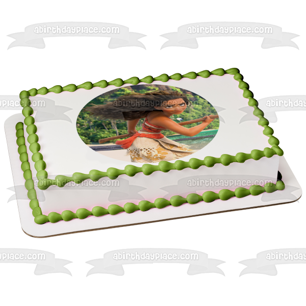 Disney Moana Trees Ocean Sand Edible Cake Topper Image ABPID15409